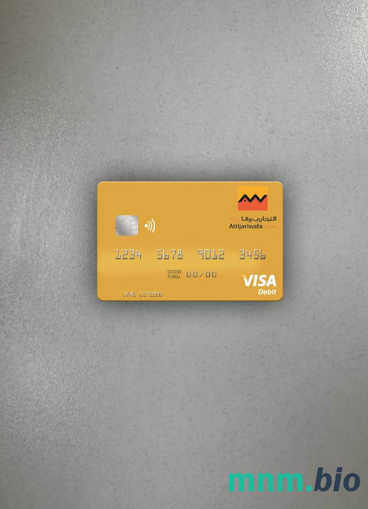 Morocco Attijariwafa bank visa obciążyć card wygląd fotograficzny skan PSD + zdjęcie